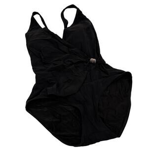Gottex Black Wrap Swimsuit One Piece Size 16